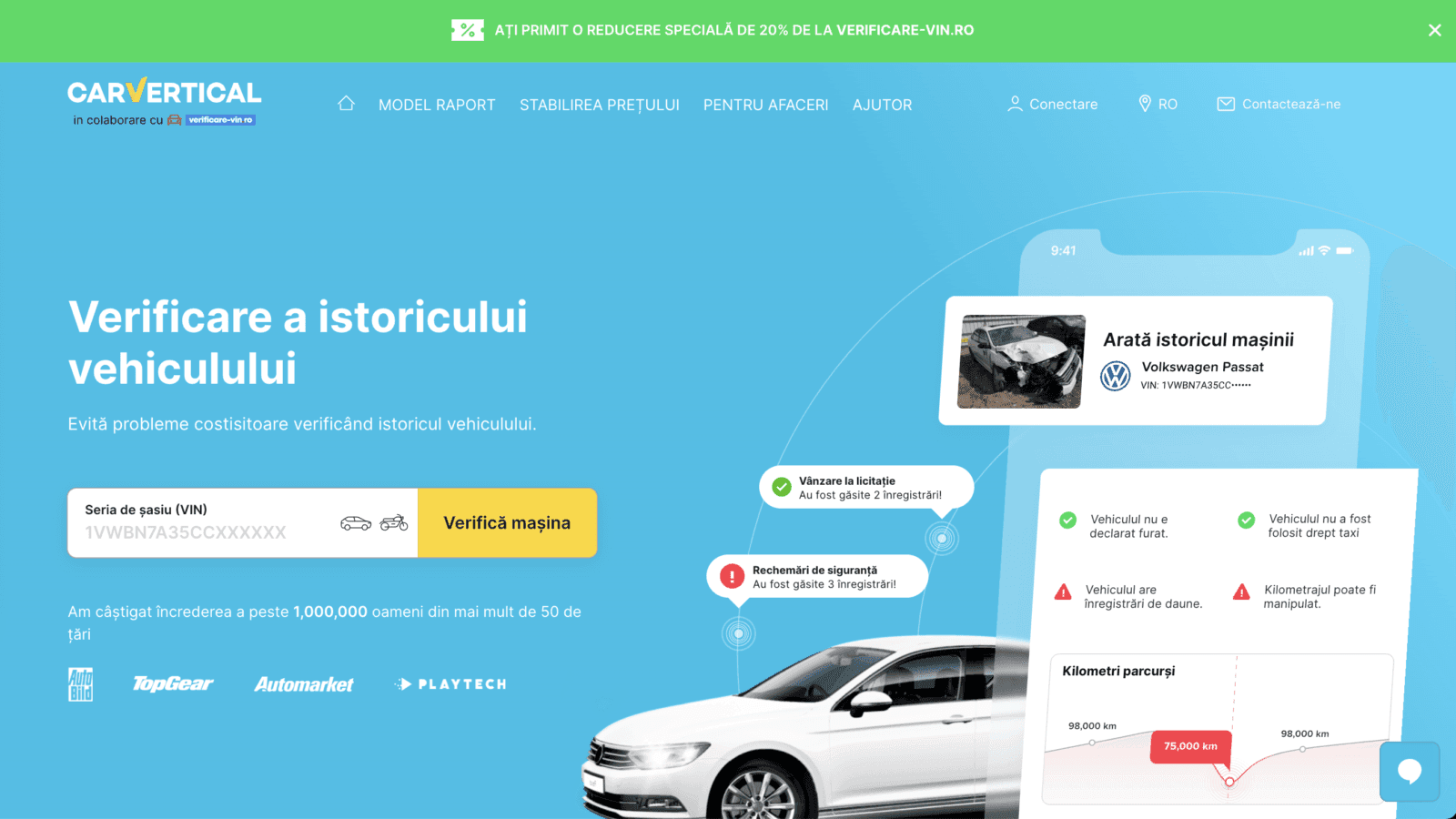 carVertical Dashboard